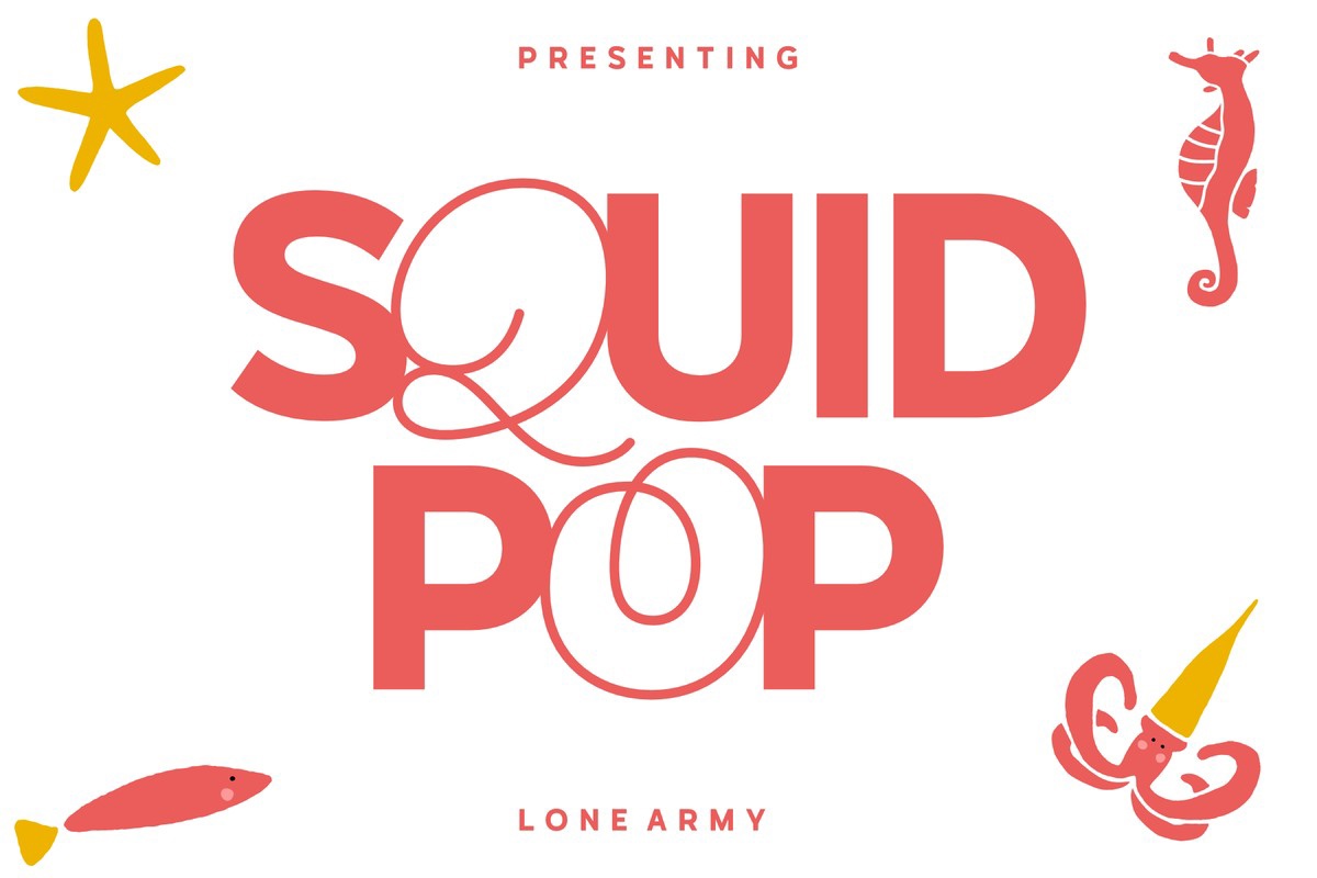 Ejemplo de fuente Squid Pop Regular