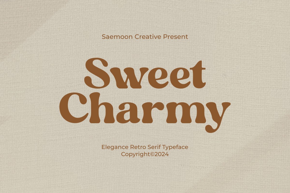 Ejemplo de fuente Sweet Charmy Regular