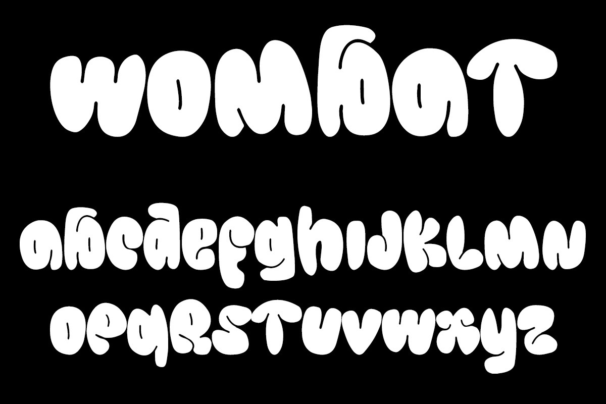 Ejemplo de fuente Wombat Regular
