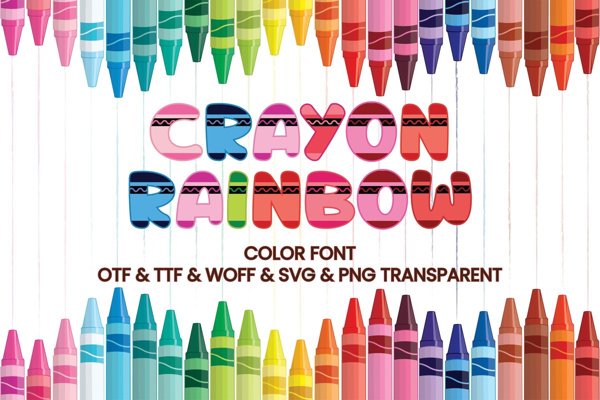 Ejemplo de fuente Crayon Rainbow Regular
