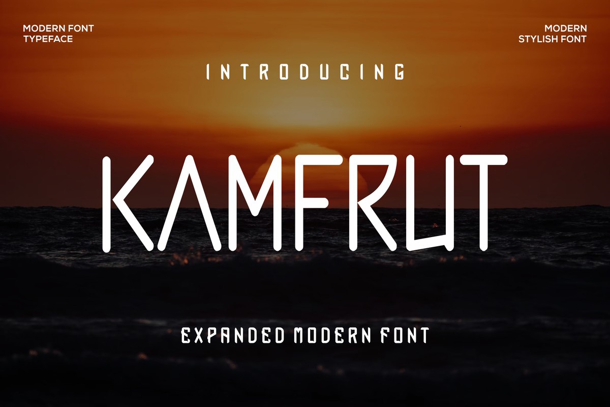 Ejemplo de fuente Kamfrut Regular