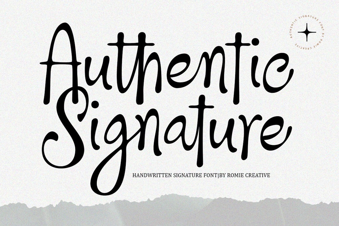 Ejemplo de fuente Authentic Signature Regular