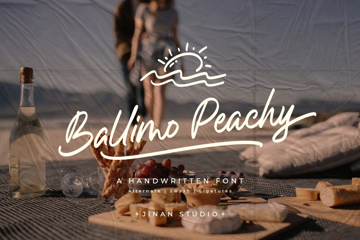 Ejemplo de fuente Ballimo Peachy Regular