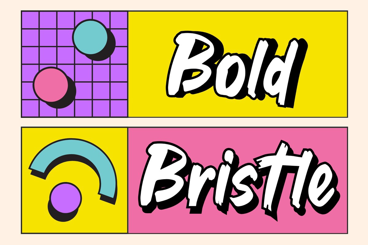 Ejemplo de fuente Bold Bristle Regular