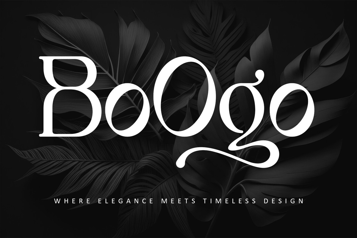 Ejemplo de fuente Boogo Regular