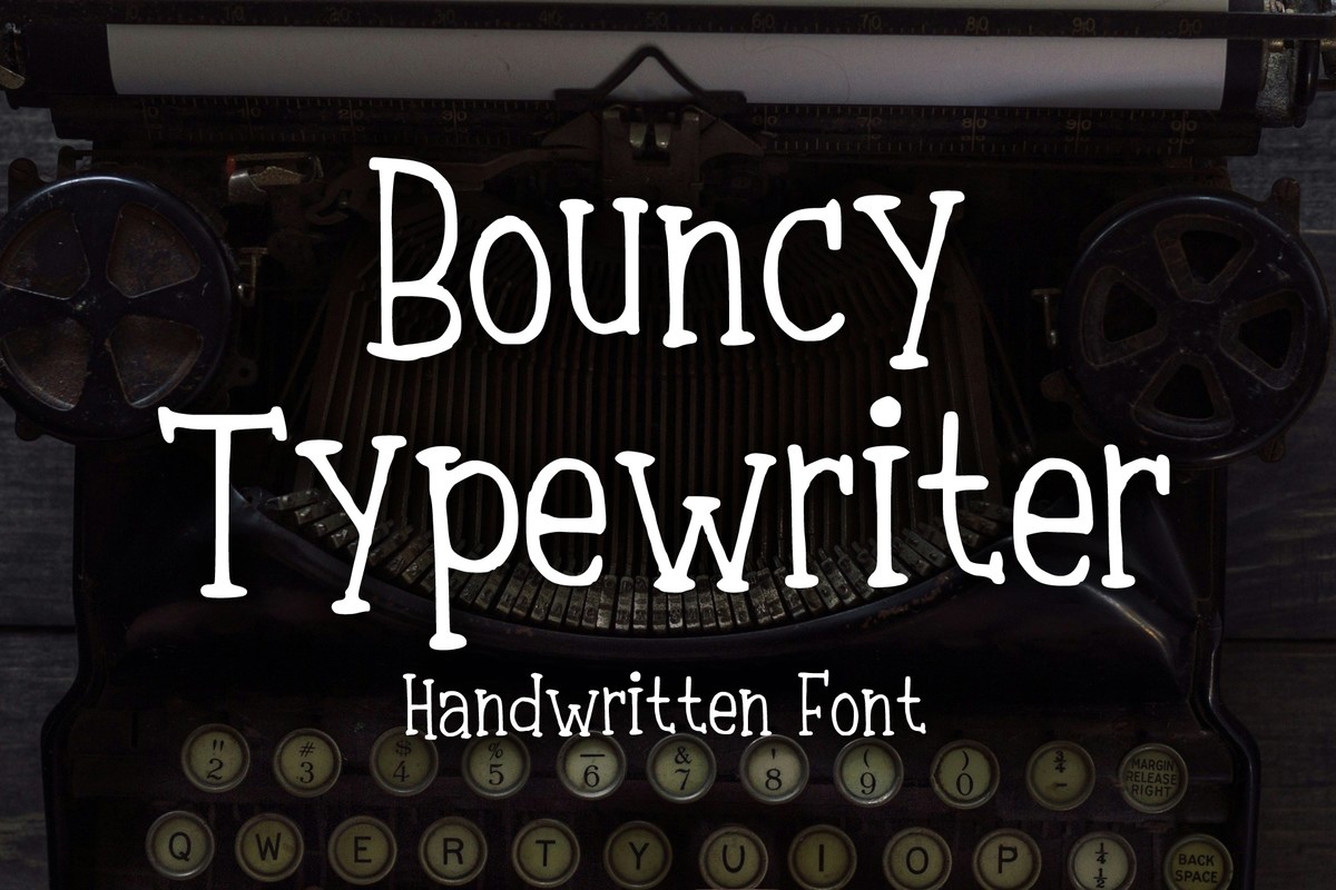 Ejemplo de fuente Bouncy Typewriter Regular