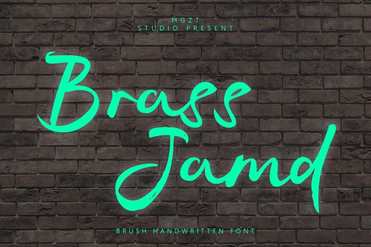 Ejemplo de fuente Brass Jamd Regular