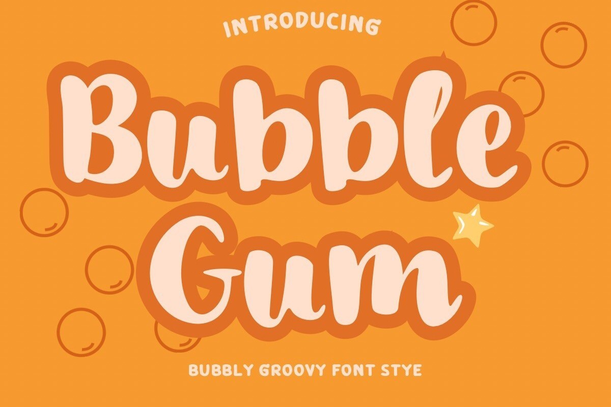 Ejemplo de fuente Bubble Gum Regular