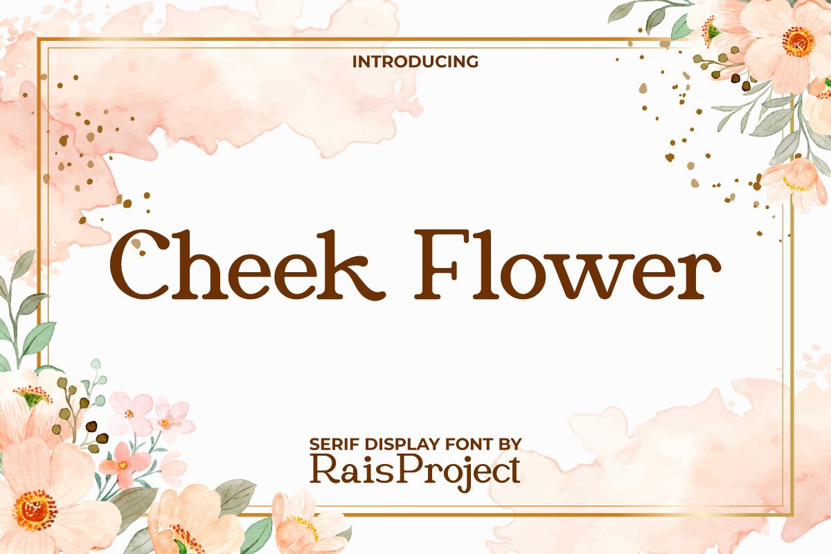 Ejemplo de fuente Cheek Flower Regular