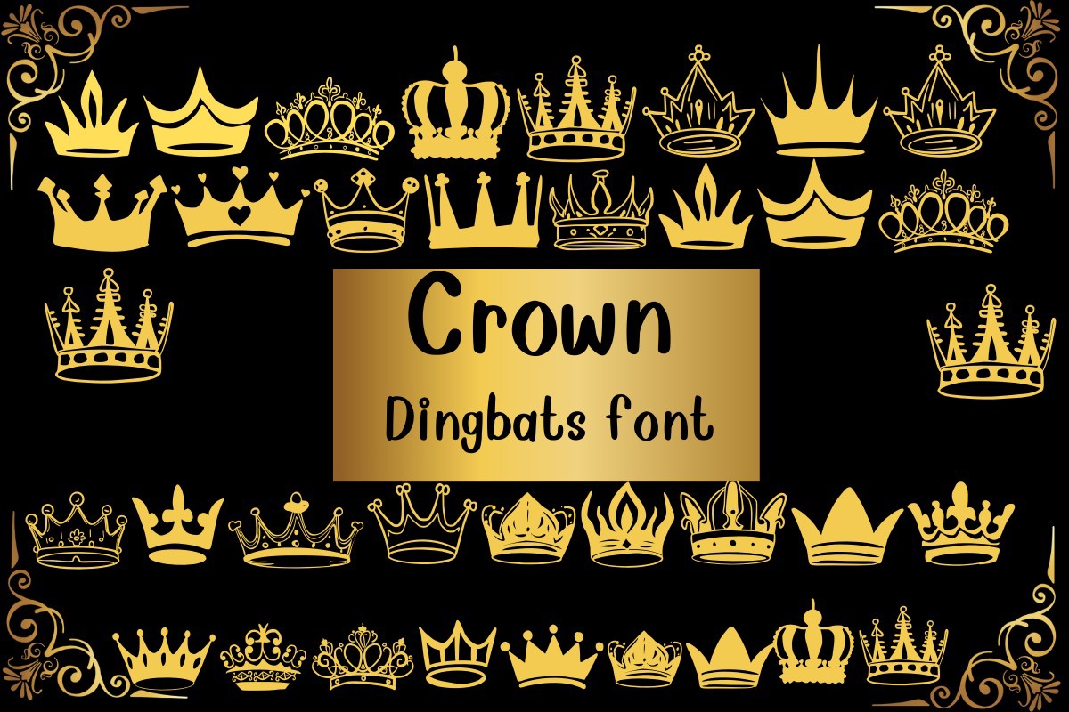 Ejemplo de fuente Crown Regular