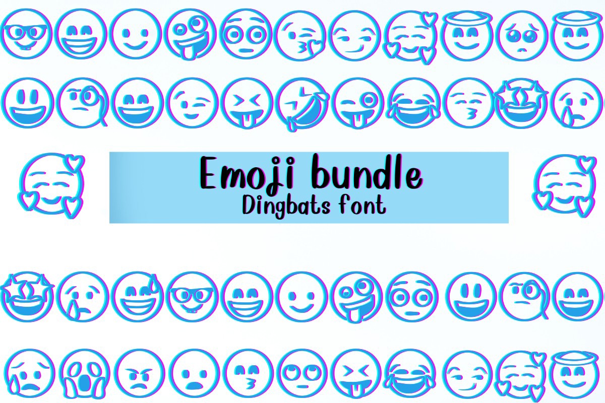 Ejemplo de fuente Emoji Bundle Regular