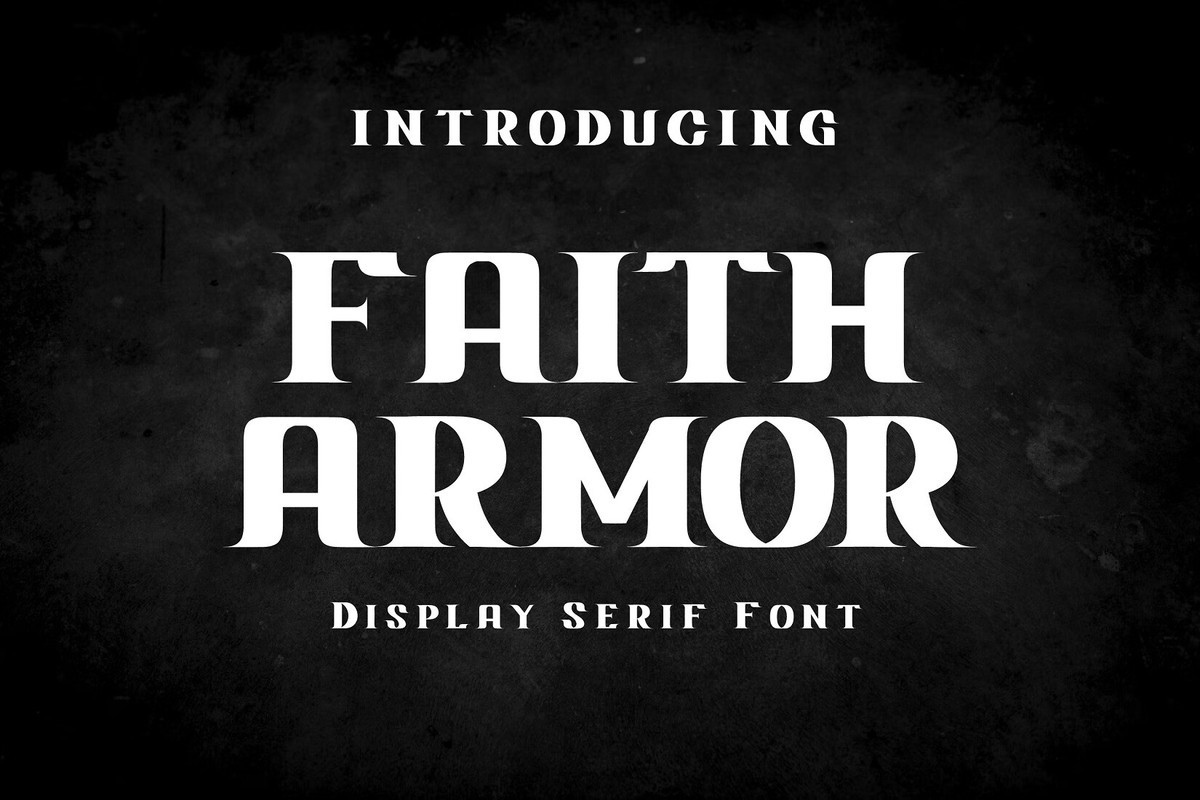Ejemplo de fuente Faith Armor Regular