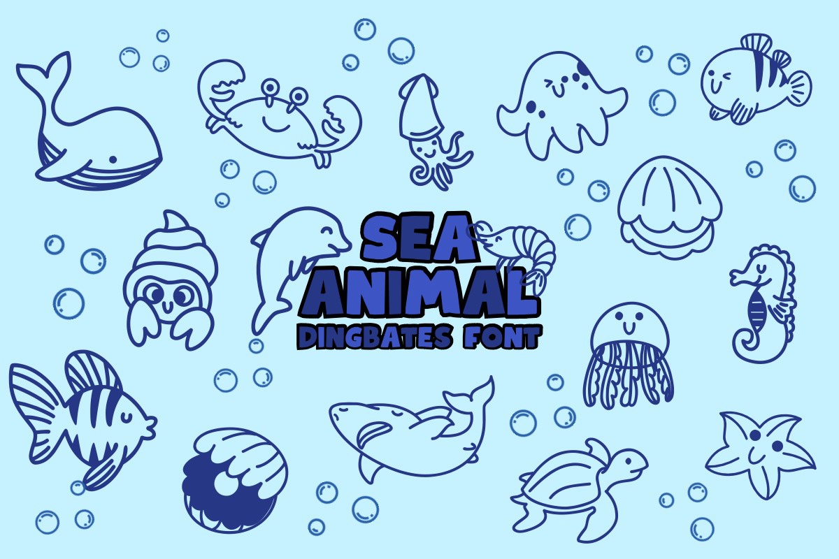 Ejemplo de fuente Sea Animal Regular
