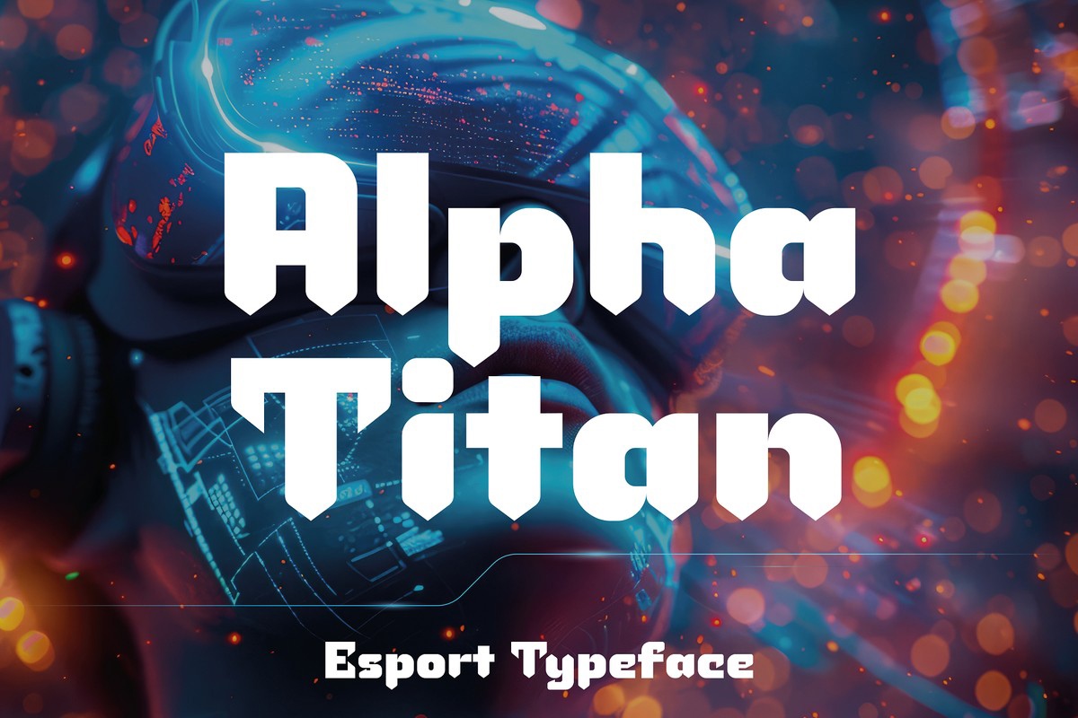 Ejemplo de fuente Alpha Titan Regular