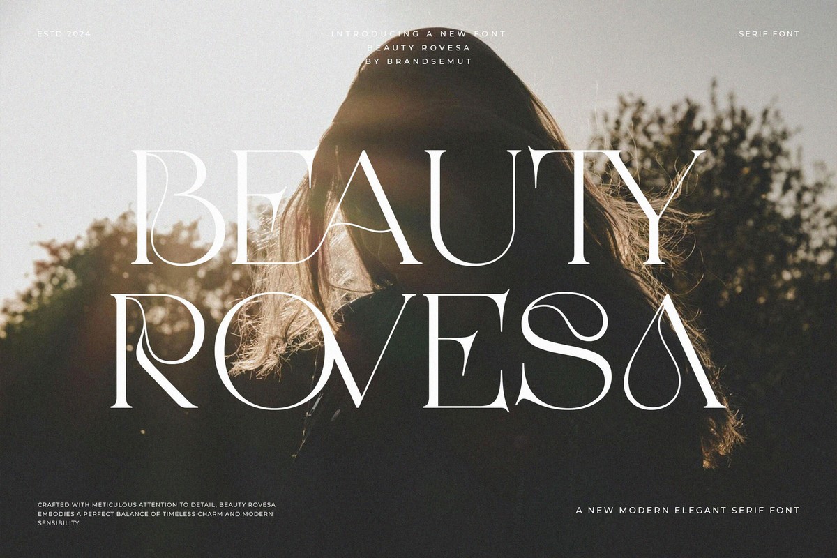 Ejemplo de fuente Beauty Rovesa Regular