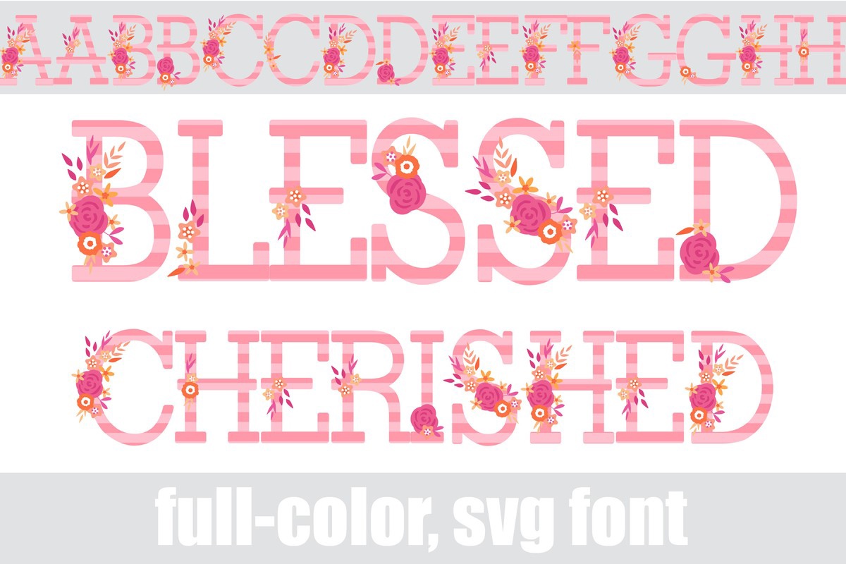 Ejemplo de fuente Blessed Cherished CF Regular