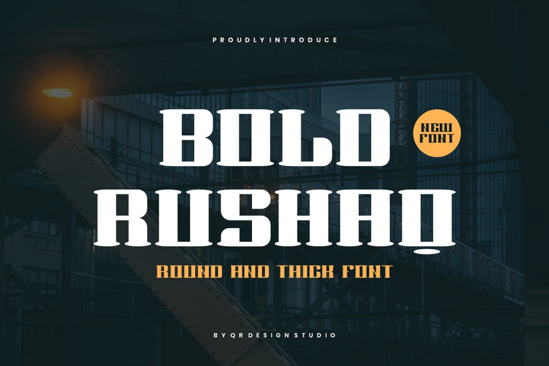 Ejemplo de fuente Bold Rushaq Regular