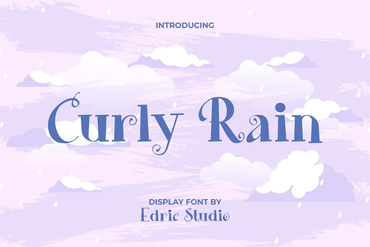 Ejemplo de fuente Curly Rain Regular
