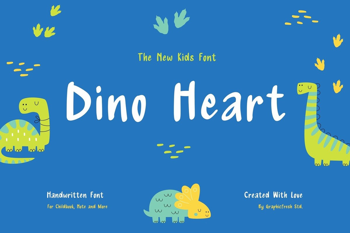 Ejemplo de fuente Dino Heart Regular