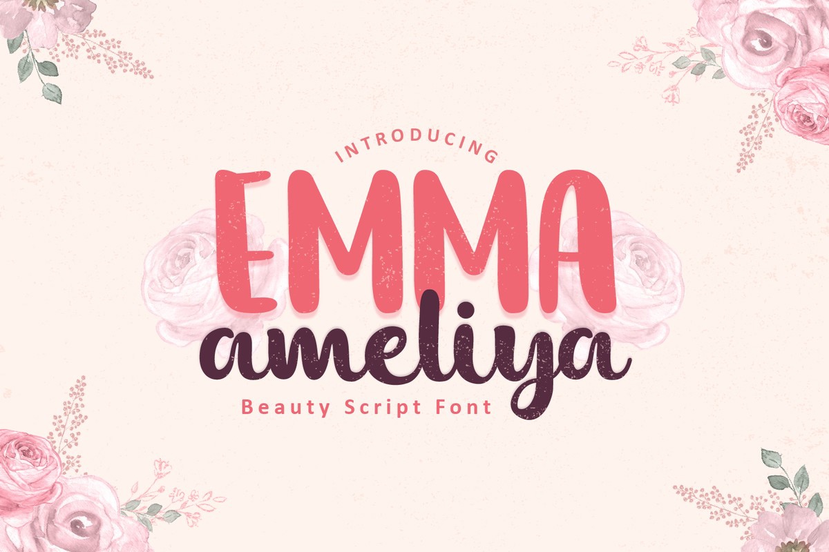 Ejemplo de fuente Emma Ameliya Regular