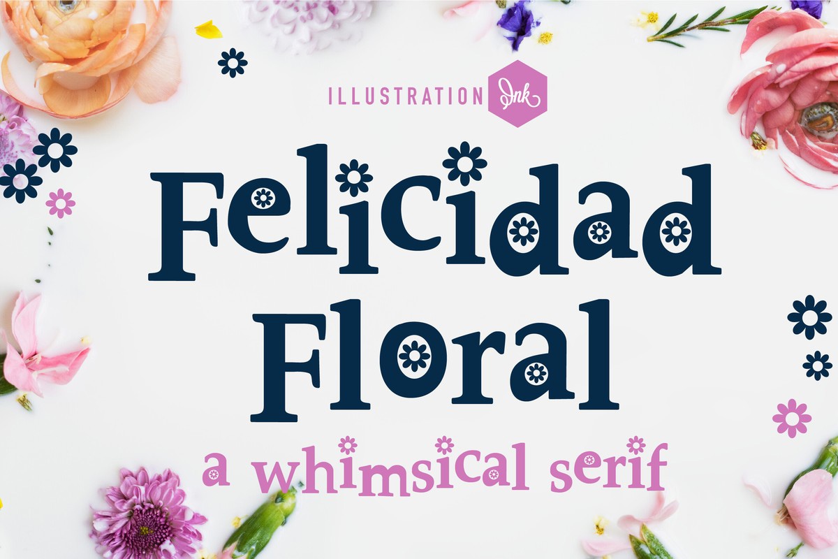 Ejemplo de fuente ZP Felicidad Floral Regular