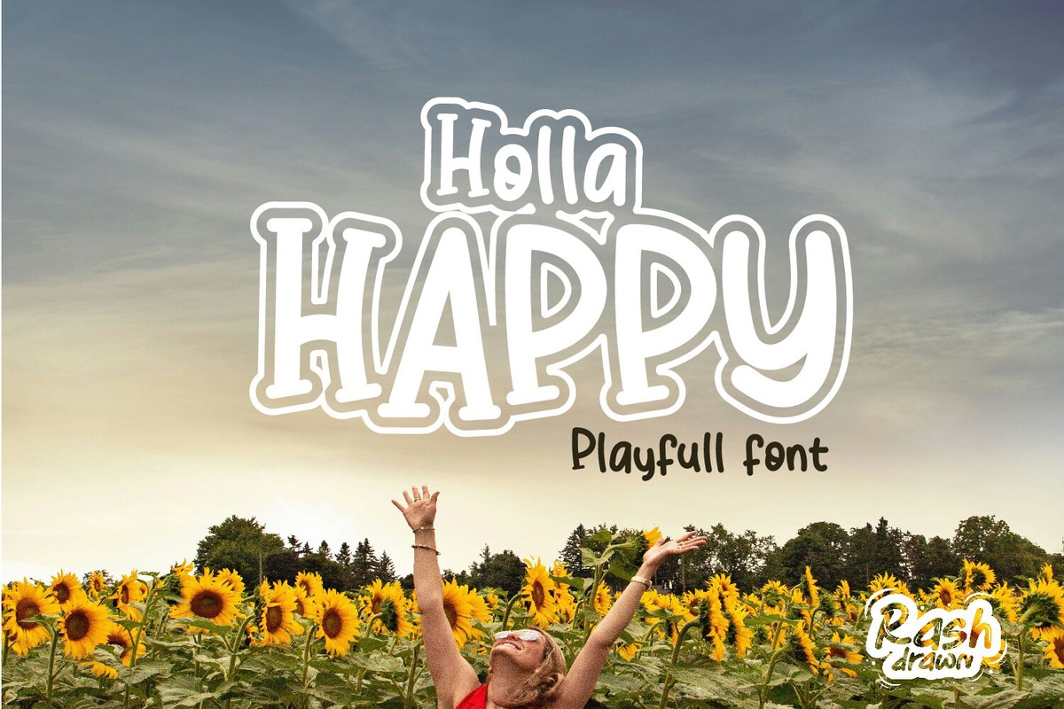 Ejemplo de fuente Holla Happy Regular
