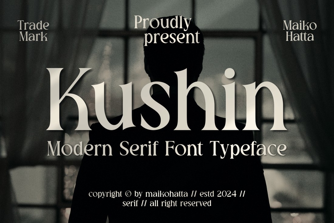 Ejemplo de fuente Kushin Regular