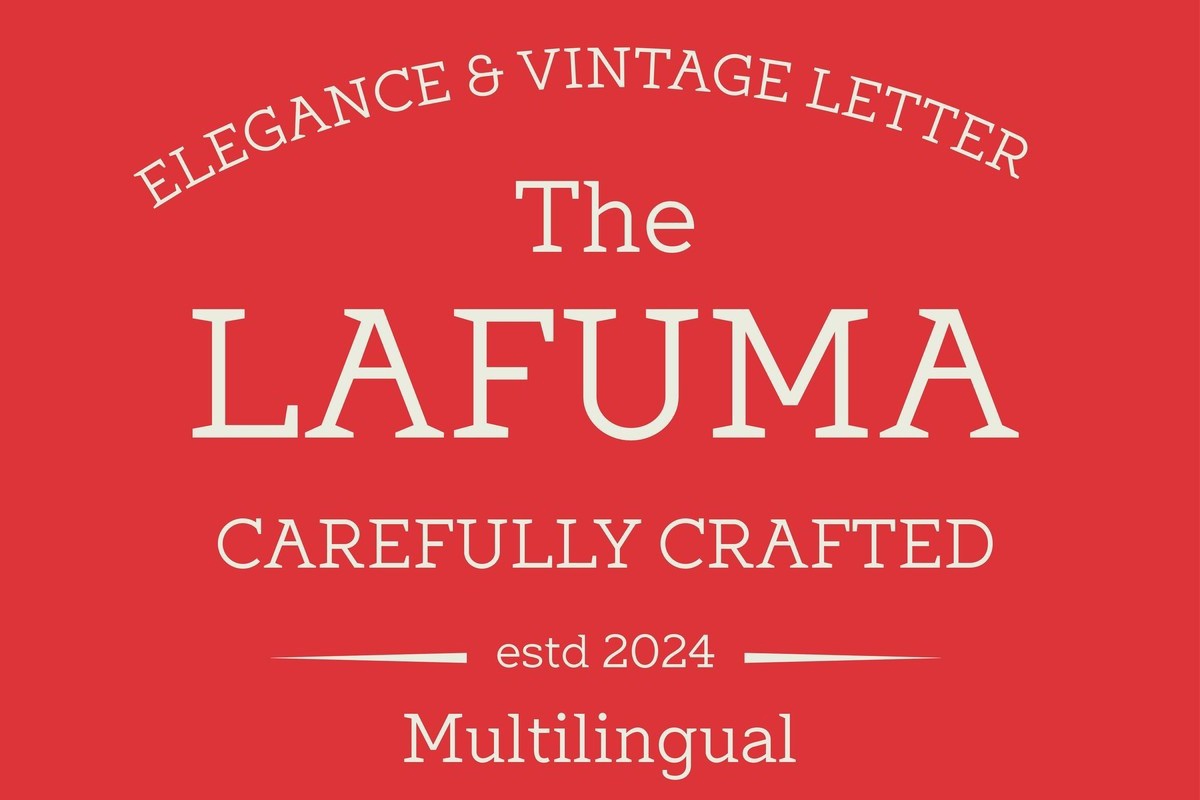 Ejemplo de fuente Lafuma Regular