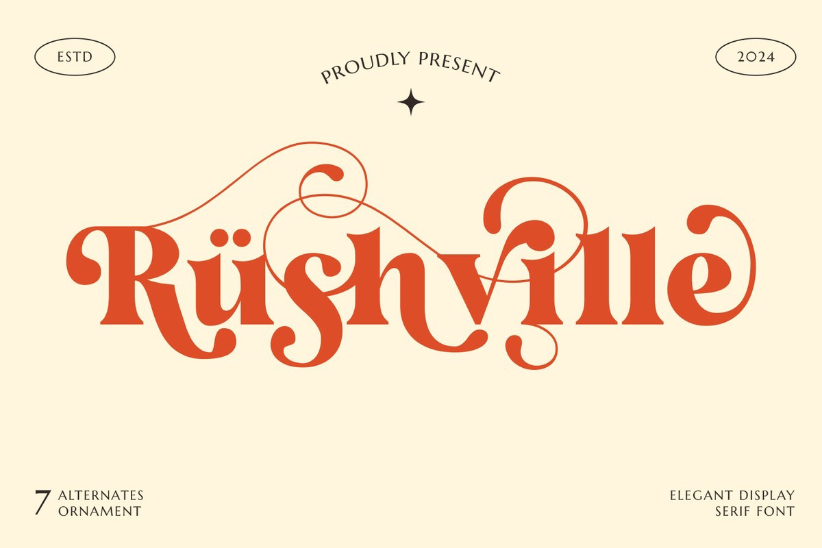 Ejemplo de fuente Rushville Regular