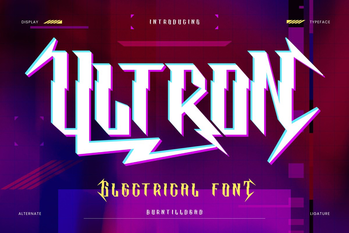 Ejemplo de fuente Ultron Regular