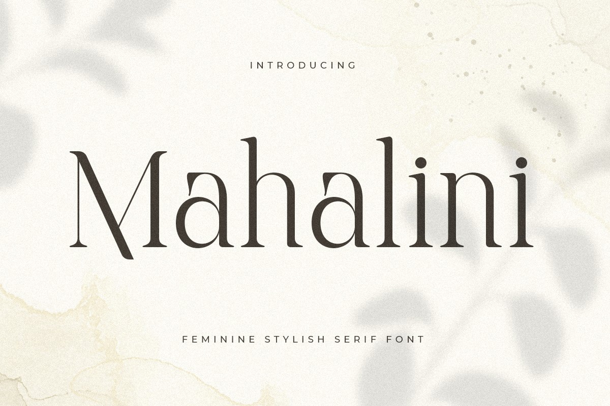 Ejemplo de fuente Mahalini Regular