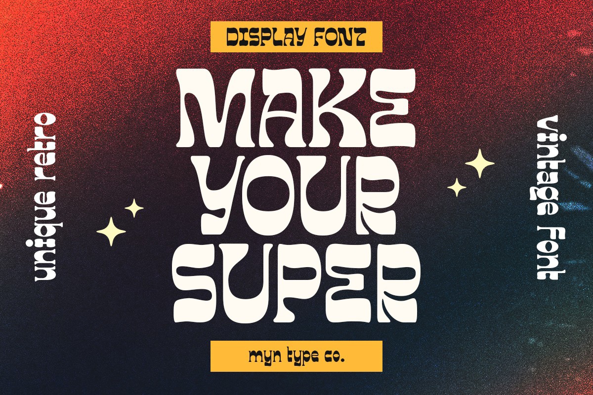 Ejemplo de fuente Make Your Super Regular