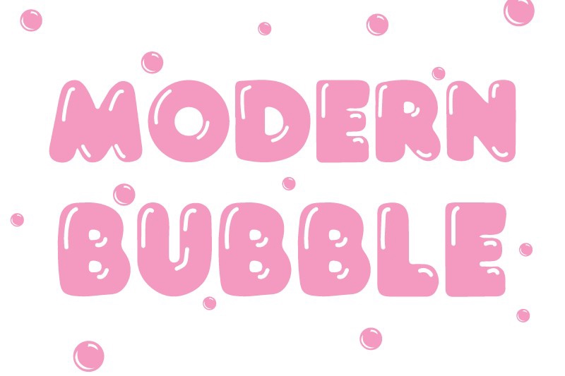 Ejemplo de fuente Modern Bubble Regular