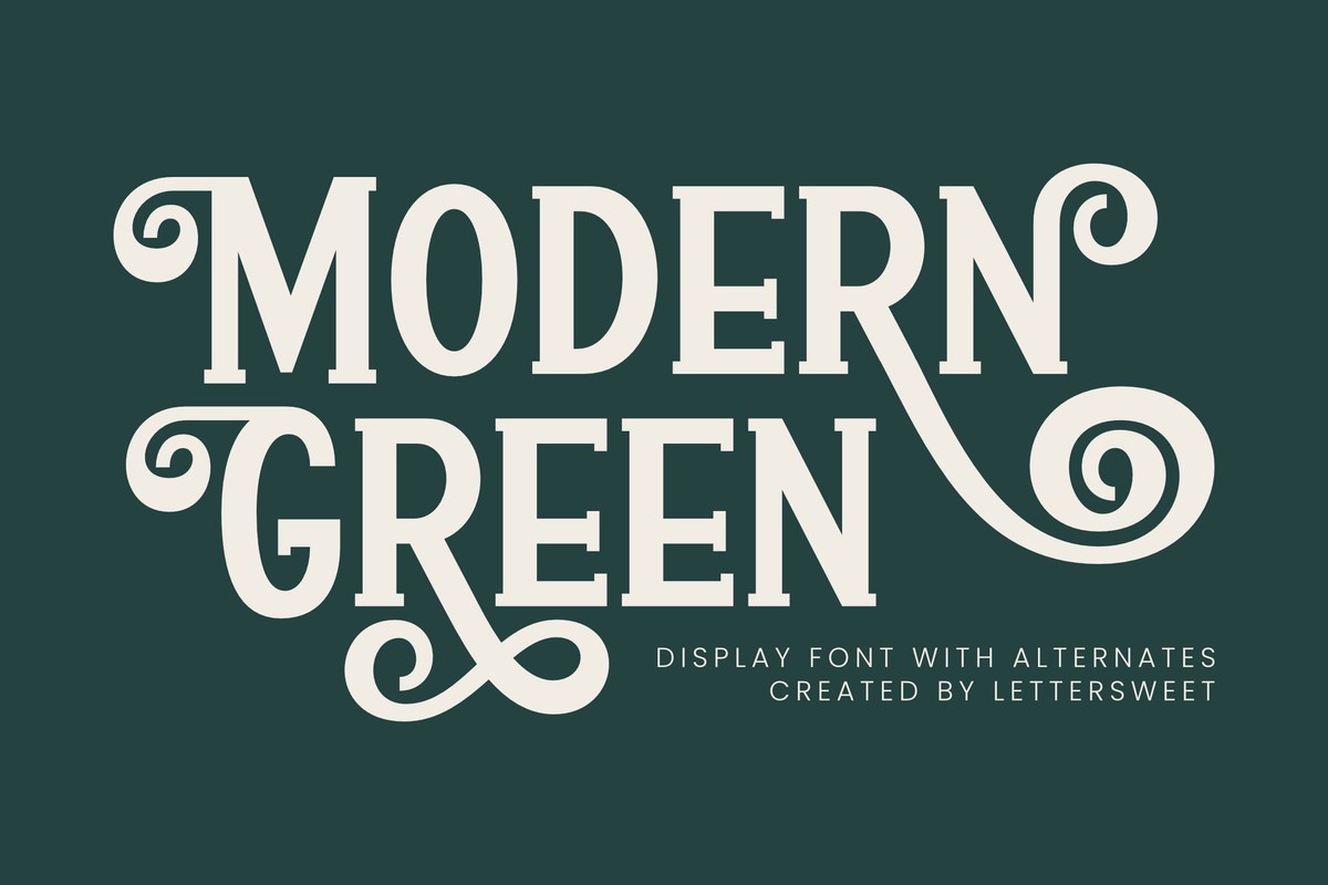 Ejemplo de fuente Modern Green Regular