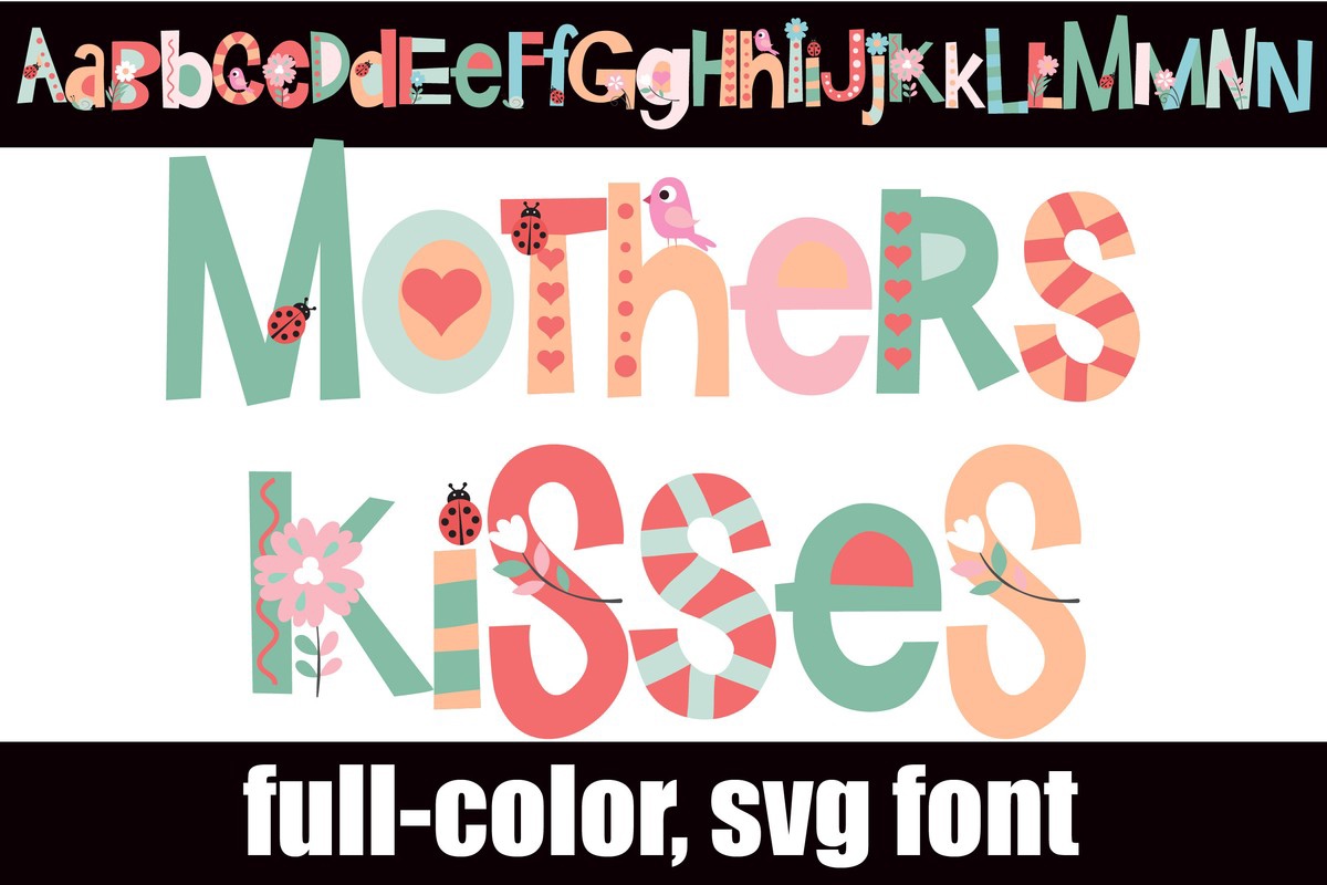 Ejemplo de fuente Mothers Kisses CF Regular