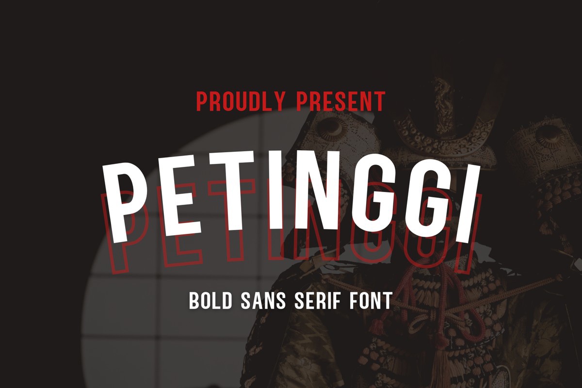 Ejemplo de fuente Petinggi Regular