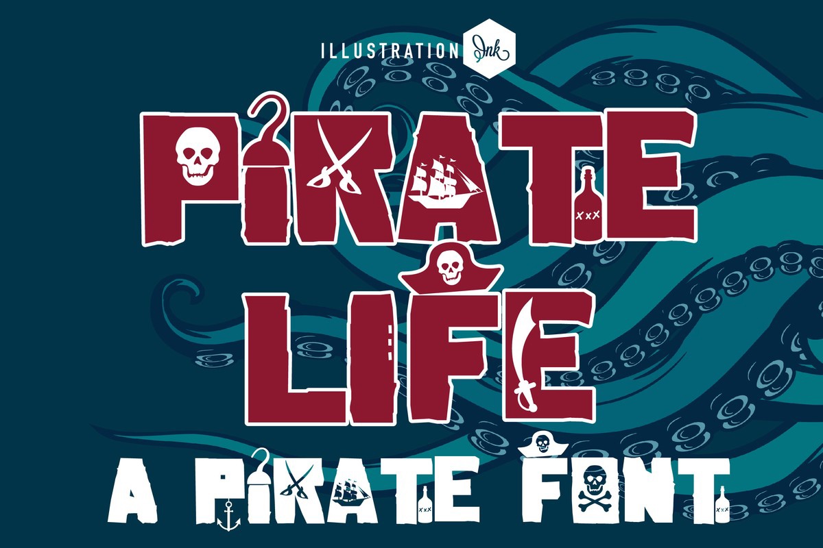 Ejemplo de fuente ZP Pirate Life Regular
