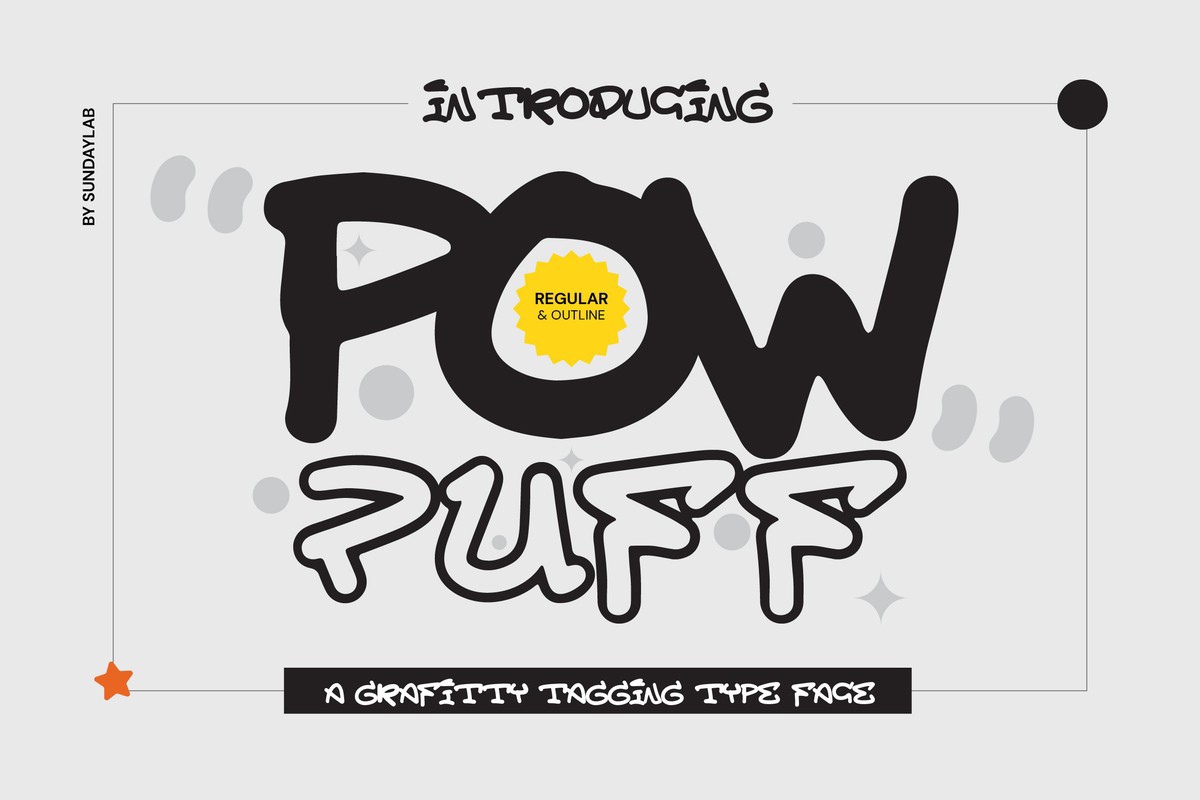 Ejemplo de fuente Powpuff Regular