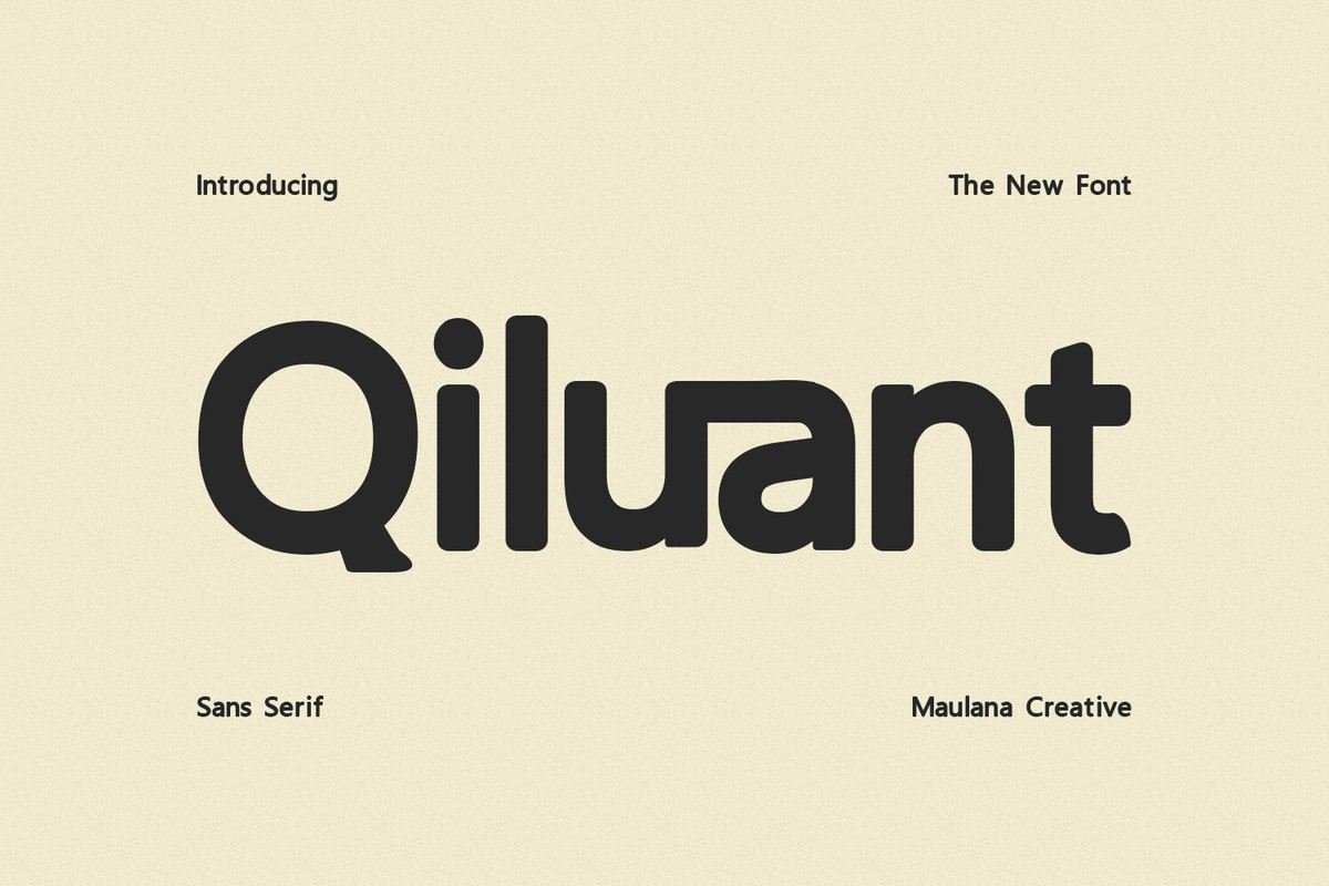 Ejemplo de fuente Qiluant Regular