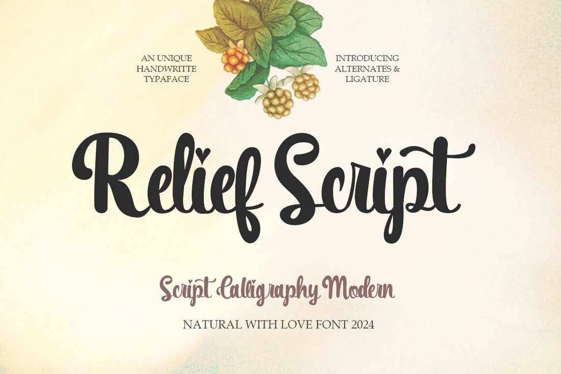 Ejemplo de fuente Relief Regular