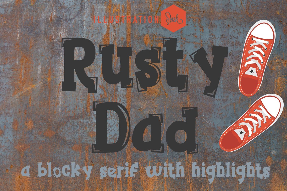 Ejemplo de fuente PN Rusty Dad Regular