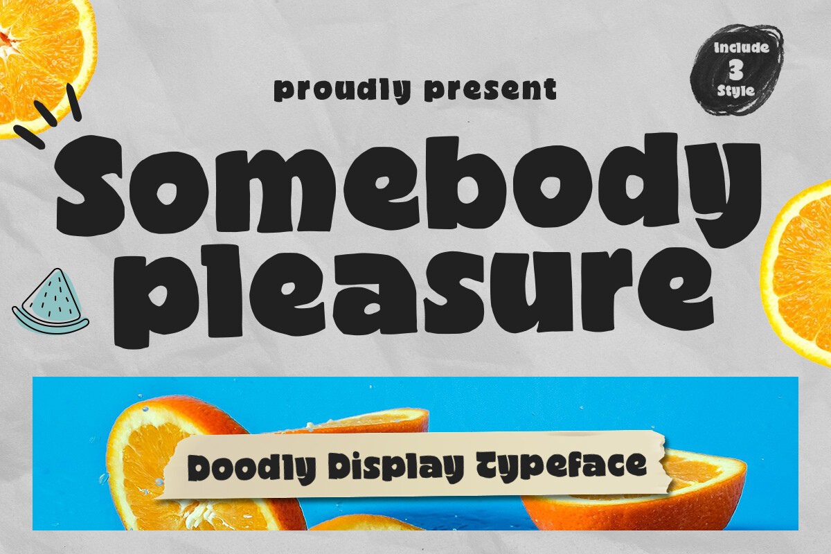 Ejemplo de fuente Somebody Pleasure Outline