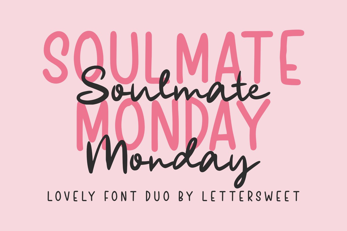 Ejemplo de fuente Soulmate Monday Regular