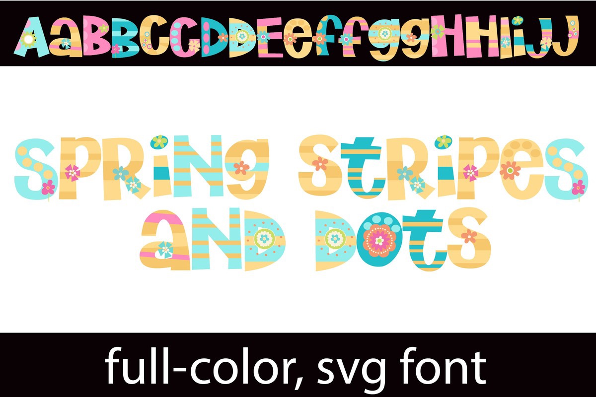 Ejemplo de fuente Spring Stripes and Dots Regular