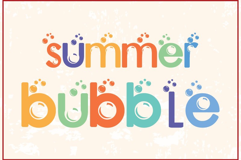Ejemplo de fuente Summer Bubble Regular