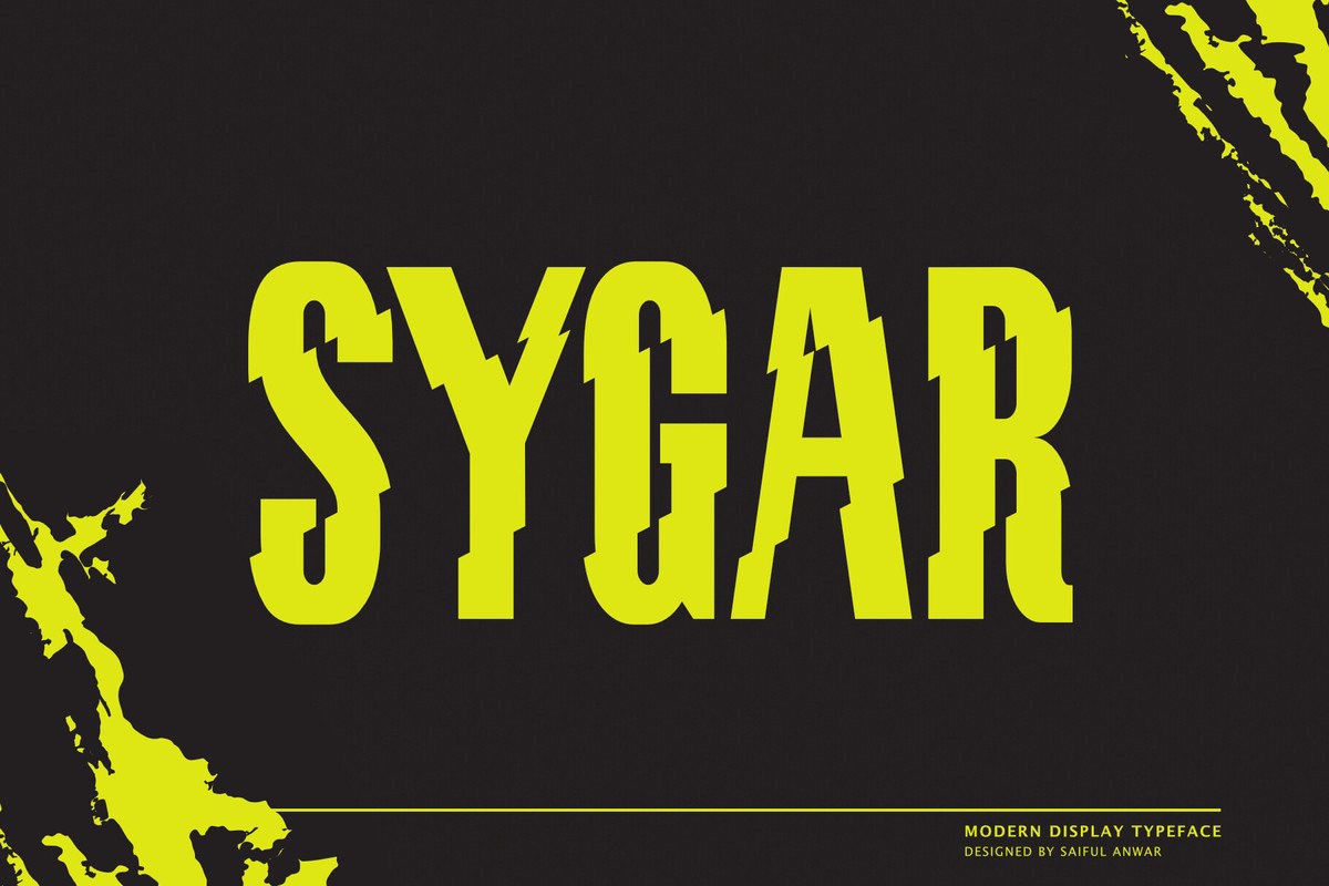 Ejemplo de fuente Sygar Regular