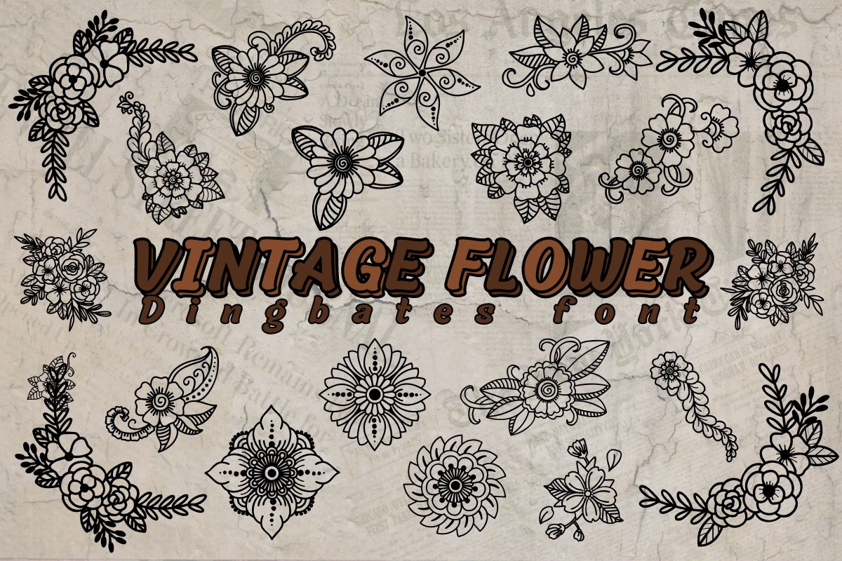 Ejemplo de fuente Vintage Flower Regular