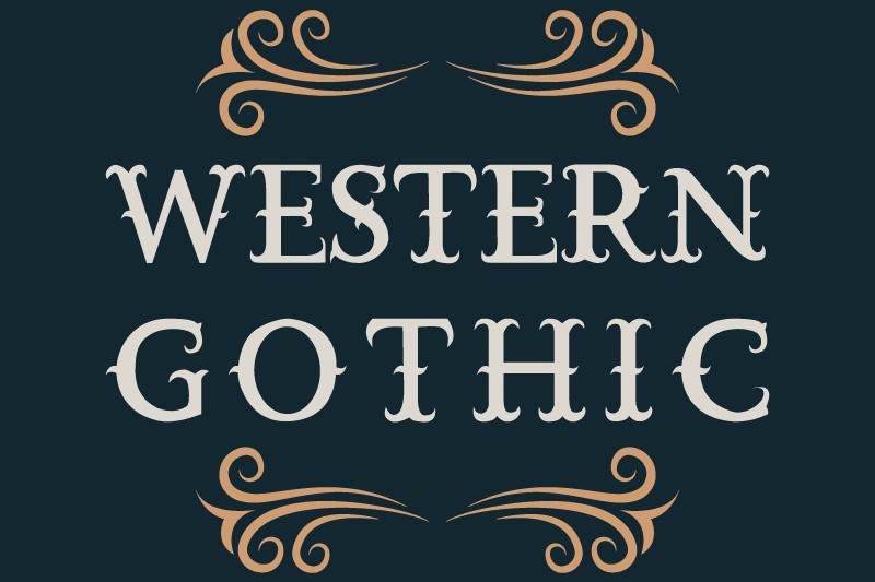 Ejemplo de fuente Western Gothic Regular