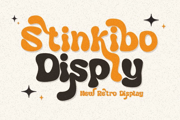 Ejemplo de fuente Stinkibo Disply Regular