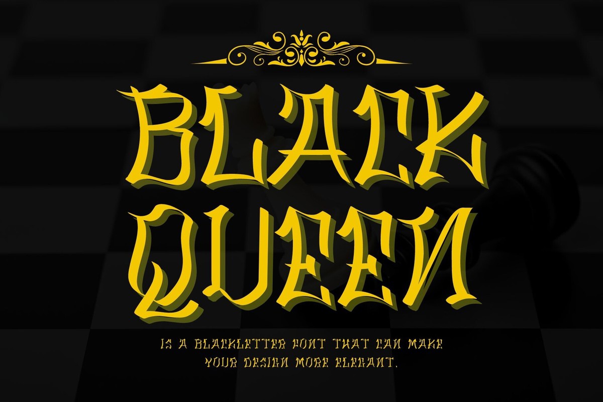 Ejemplo de fuente Black Queen Regular